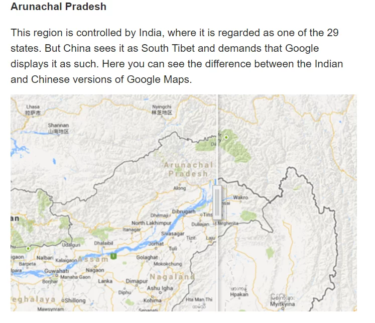 Map of Arunachal Pradesh